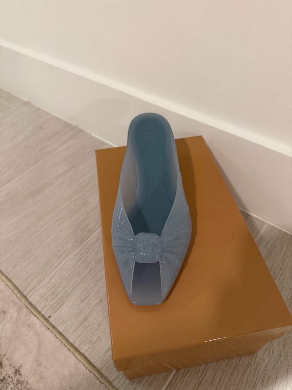 Chloe Light Blue Jelly Mule Heels-NWT size 37 - Picture 2 of 7